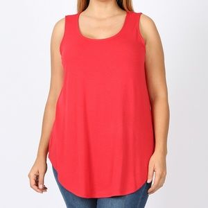Plus Size Tunic Tank - Ruby